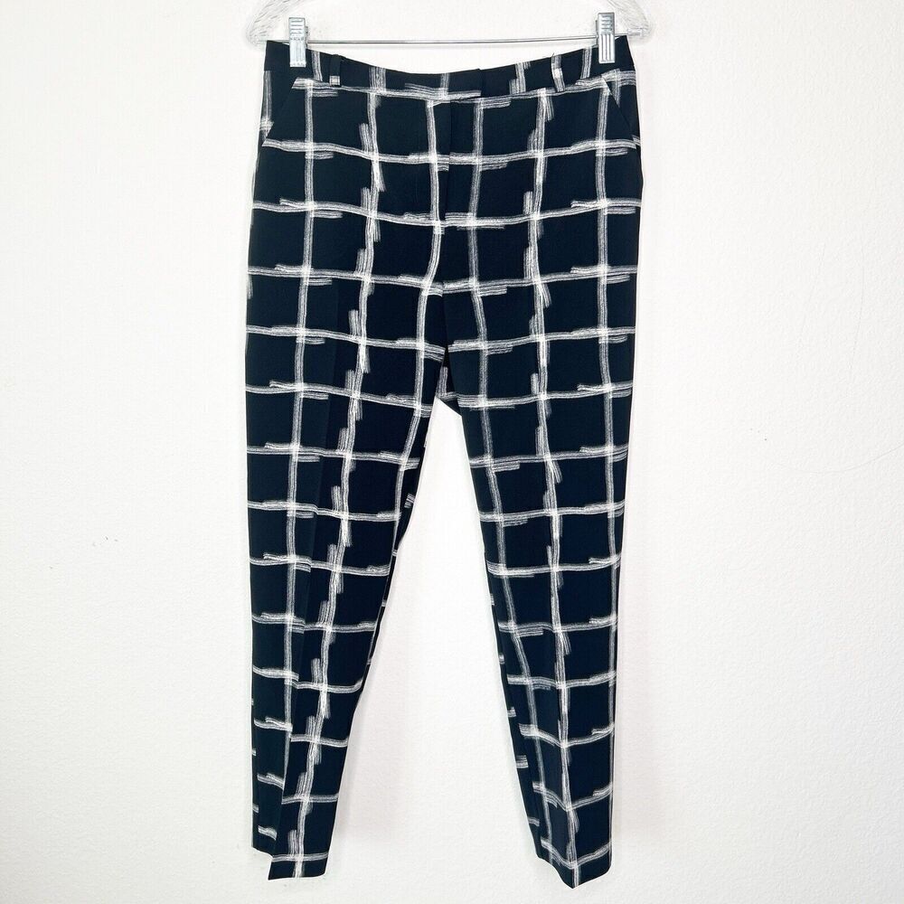 Topshop Black and White Windowpane Pants 8 - Picture 2 of 10